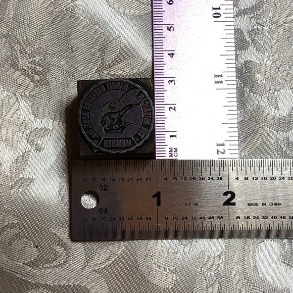 Antique Wooden Print Block The American Rabbit Breeders Assn. Inc. Member - Picture 5 of 5